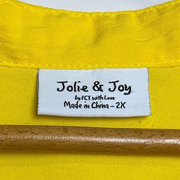 Jolie & Joy Top Blouse Women Plus Size 2X Short Sleeve V-Neck Stretch Comfort - Picture 11 of 11